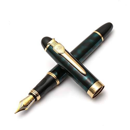 Jinhao [Royal] Fountain Pen, Shield & Sword clip, Luxury Gold trim, Vintage British