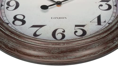 Reloj de pared redondo analógico 20 pulgadas Marrón miniatura 3