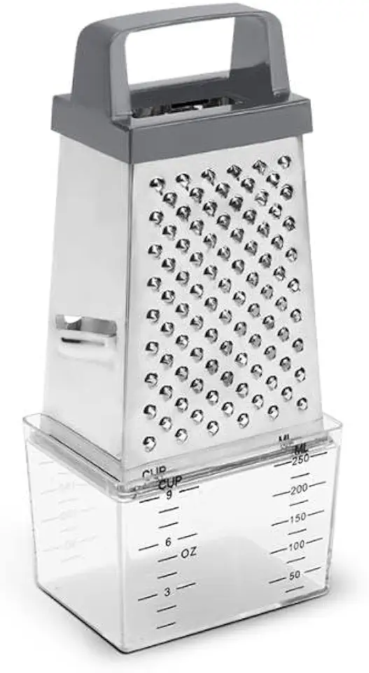 Brinox - Ralador 4 Faces Com Coletor Top Pratic, 20,5 Cm - Aço Inox