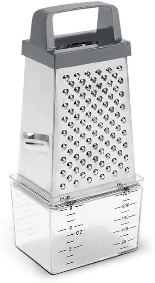 Brinox - Ralador 4 Faces Com Coletor Top Pratic, 20,5 Cm - Aço Inox