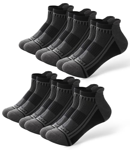 Image of BAMBOO COOL Men's Ankle Socks Moisture Wicking Breathable Odor Control Athletic Cushioned Running Socks Arch Support 8 Pack