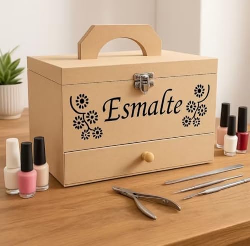 Maleta Caixa Expositora Porta Esmaltes Gaveta 36 Divisórias