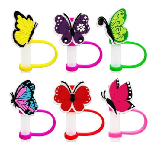 6Pcs Butterfly Straw Covers Cap Toppers for Stanley Cup 40Oz