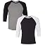 (1) Black/Deep Hthr + (1) Black/White