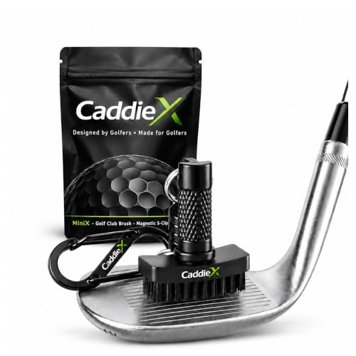 CaddieX MiniX Golfschlägerbürste mit CaddieMag S-Clip für Golfbag Trolley