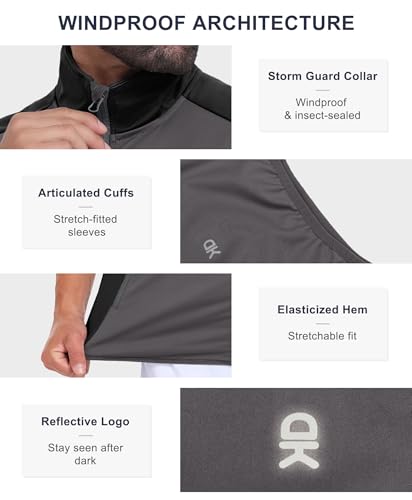 Image of Little Donkey Andy Men's Water-resistant Outerwear Vests, Stretch Windproof Vest for Cycling, Running, Golf