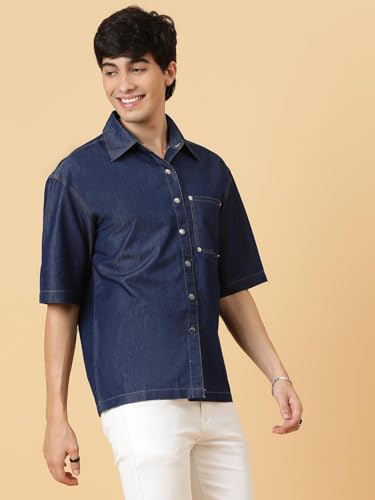 Image of KOTTY Men's Textured Casual Shirt - Long Sleeve||Button-Down Collar||Classic Fit
