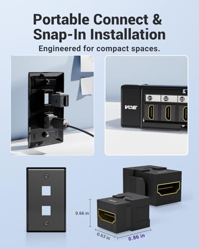 VCE HDMI Keystone Jack adaptador hembra 6 unidades miniatura 2