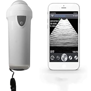 The New Portable Wireless Ultrasound Scanner with Convex 3.5 MHz Probe for Pregnant Women Veterinary Ultrasound Testing Devices for Pig（White）