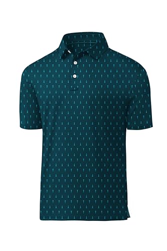 Mens Polo Shirts Short Sleeve Printed Quick‑Dry Golf Tops - image 1