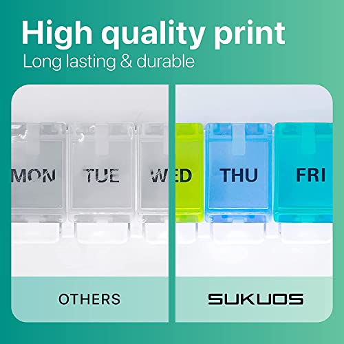 Large Weekly Pill Organizer, Sukuos Pill Box 7 Day | Easy Push Button | 7 Colorful Lid | Daily Medicine Organizer Box For Vitamin/Fish Oil/Medication/Supplements, Bpa Free Pill Cases #TOP4