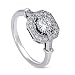 BERRICLE Rhodium Plated Sterling Silver Cubic Zirconia CZ Art Deco Ring