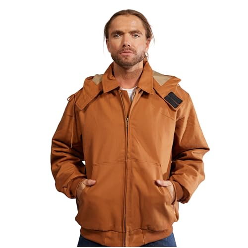 Image of Rasco FR Men's Duck Hooded Jacket, Designed in the USA, Removable Hood, Front Pouch Pockets, CAT 3, NFPA 2112