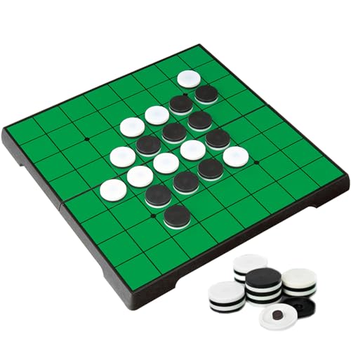 KOKOSUN Reversi Scacchi, Reversi, Gioco di strategia da tavolo, Scacchiera pieghevole magnetica Conservazione comoda (Angolo arrotondato)