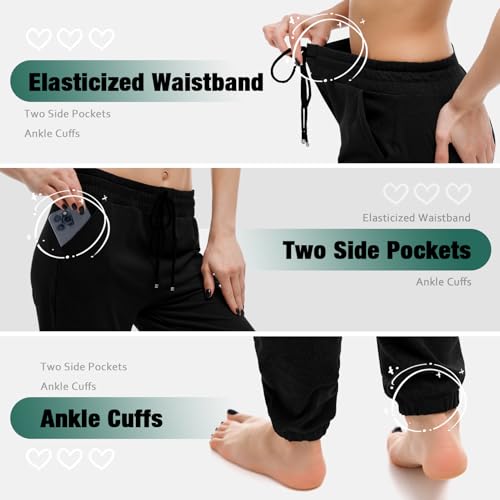 Walifrey Womens Joggers with Pockets, Drawstring Sweatpants Women for Lounging Jogging Workout and Gym3
