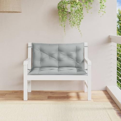 Coussin de banc extérieur étanche lavable gris clair 100 x 50 cm - 3