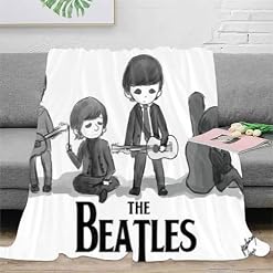CHEWYZ The Beatles Couvertures Couverture pelucheuse Ultra Douce et Chaude en Flanelle en Microfibre pour canapé,Couverture épaisse et réversible (150x200cm) - Les Beatles, Paul McCartney, John Lennon, RIngo Starr, George Harrison CHEWYZ The Beatles Couvertures Couverture pelucheuse Ultra Douce et Chaude en Flanelle en Microfibre pour canapé,Couverture épaisse et réversible (150x200cm) – Image 3