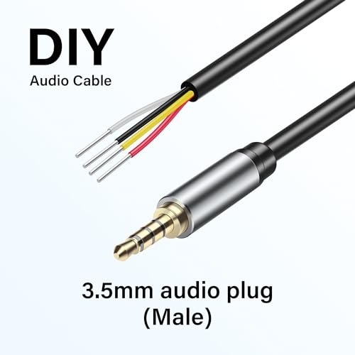 2 cables de audio 3.5mm macho a cable abierto 11 pulg miniatura 4