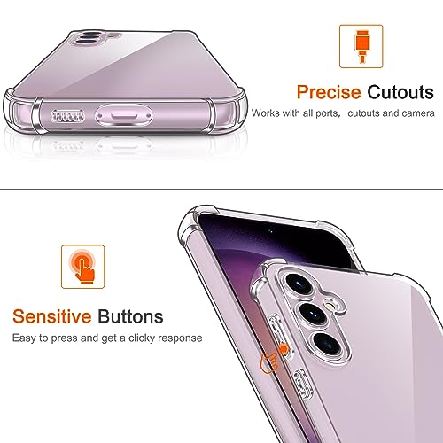 Image of Lustree Back Cover Transparent Case Compatible with Samsung Galaxy S23 | Clear + TPU Case with 4 Corner Air Cushion Protection & Camera Protection | Slim& Stylus Cover
