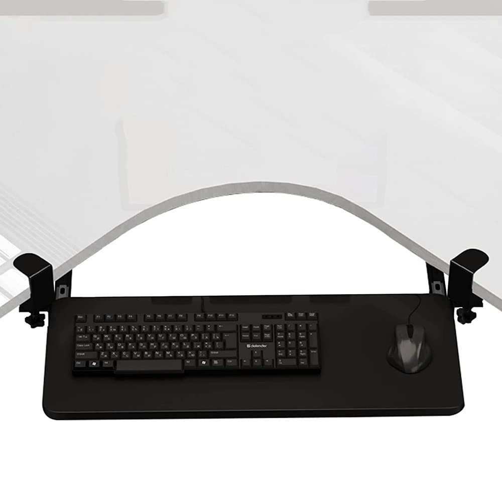 【美品】L字型モダンデスク(黒) / 天板強化ガラス /キーボードトレイ付/ 椅子おまけ 送料無料】 ガラスPCデスク L型 ワークデスク 在宅勤務 キーボード