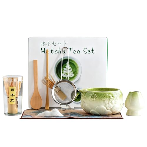 8 Pcs Matcha Whisk Set - Ceramic Matcha Making Kit, Perfect Gifts (Green) by CYTJ - Used condition - US$16.45