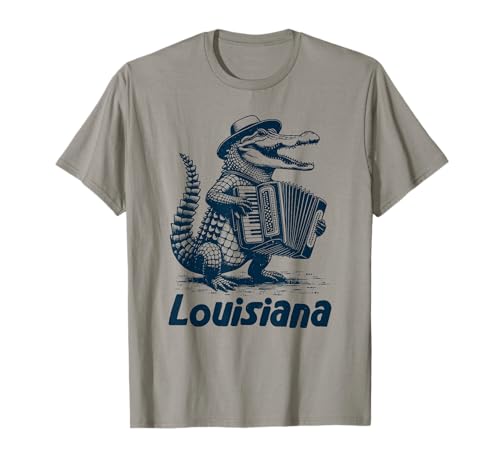 Louisiana Swamp Pop Alligators New Orleans Music T-Shirt