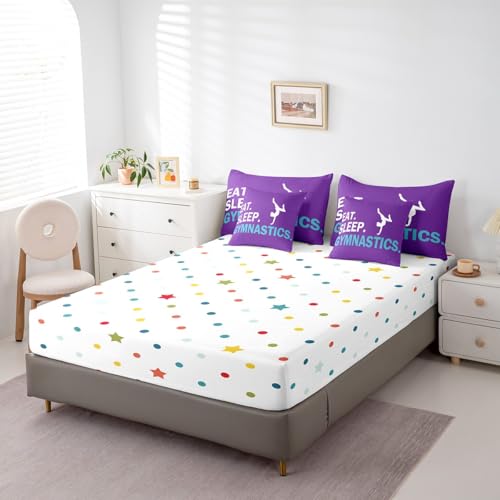 Image of Feelyou Gymnastics Bedding Set Full Size 7 Piece for Kids Women