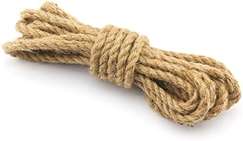 VIGAN 0.23 Inch 6mm Natural Jute Hemp Rope Retro Style DIY Craft Cord Braided Rope (6MMX100M)