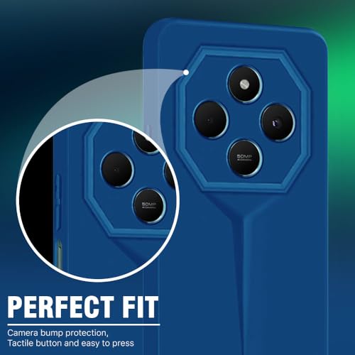 Image of WOW IMAGINE Back Cover for Redmi A4 5G | Poco C75 5G | 14C 5G | Poco M7 | Blade Series Ultra Thin Case with Lightweight Design | Camera Protection | Soft Matte Silicone Flexible Mobile Case - Blue