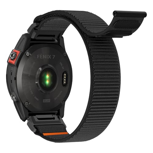 chinbersky Quickfit 22mm Loop Nylon Armband für Garmin Fenix 5/5 Plus/6/6 Pro/7/7Pro/EPIX Pro 47mm, für Garmin Epix 2, Instinct/Instinct 2 Solar, Forerunner 935/945/955, Approach S60/S62, Descent G1