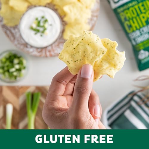 Image of Quest Nutrition Sour Cream & Onion Protein Chips, 19g Protein, 4g Net Carbs, Low Carb, Gluten Free, 1.1 oz, 4 count (Pack of 8)