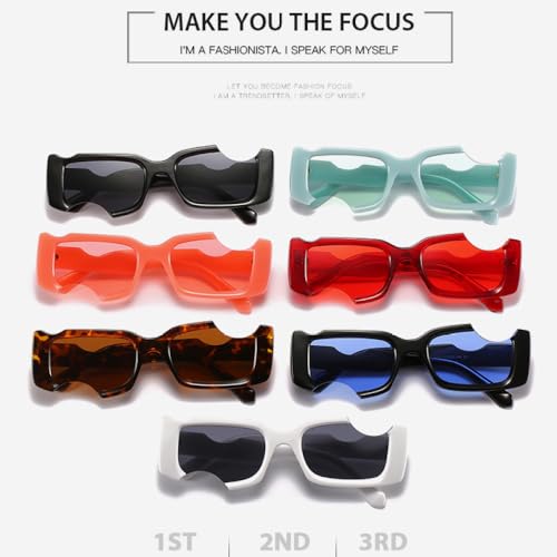 Lunettes de soleil de mode carrées avec protection UV400 rouge