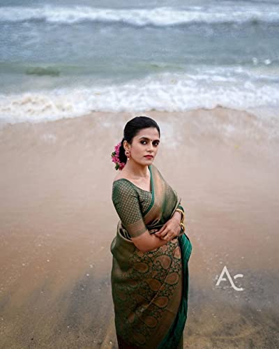 Image of Avantika Fashion Women's Kanjivaram Soft Silk Saree With Blouse Piece
