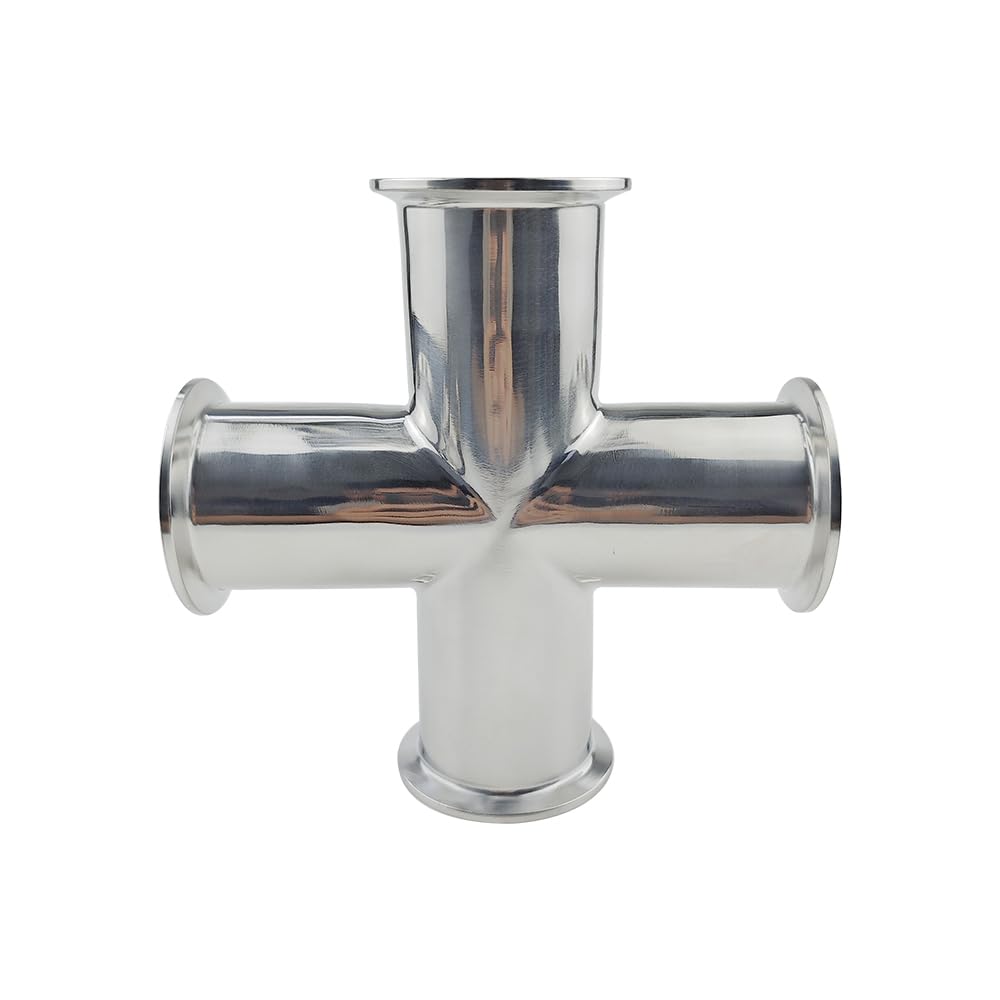 Tubo OD 19mm Acciaio Inox SS304 4 Way Cross Fitting 1.5 "Tri Clamp Feerule OD 50.5mm Home brew