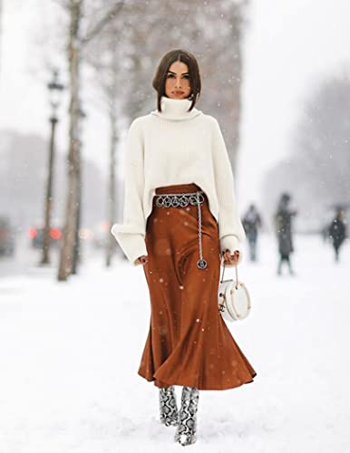 Zeagoo Skirts for Women High Waist Skirt Elegant Midi Skirt Satin3