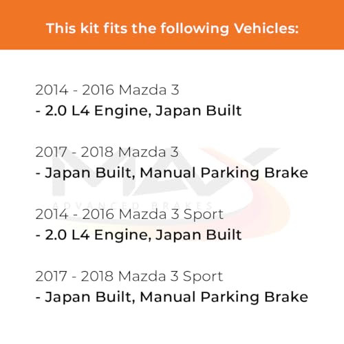 Image of MAX Advanced Brakes - Brake Kit For 2014-2016 Mazda 3 (2.0 L4 Engine, Japan Built), 2017-2018 Mazda 3 (Manual Parking Brake, Japan Built)| Carbon Ceramic Brake and Rotor Kit Front and Rear