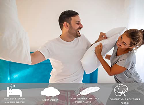 Whitewrap 20"X20" Set Of 2 Throw Pillow Insert Decorative Polyester Filling Premium Hypoallergenic Sham Stuffer Square Couch - White #TOP3