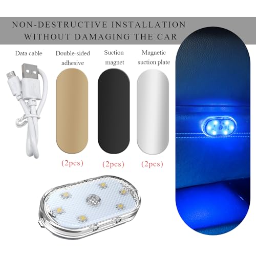 Luces LED para interior de auto con 6 lámparas y recarga USB miniatura 3