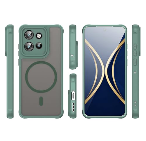 Image of Compatible with Motorola ThinkPhone 25 Case Cover,Compatible with MagSafe,Anti-Fall,Compatible with Motorola Edge 60 Neo XT2509-1 Cell Protective Phone Case Green
