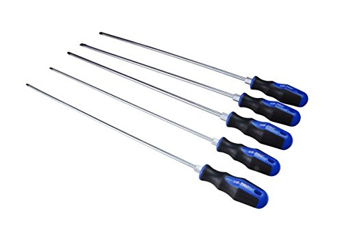 US PRO 5pc Screwdriver Set Extra Long 450mm Blades Flat Phillips Pozi Slotted B1534