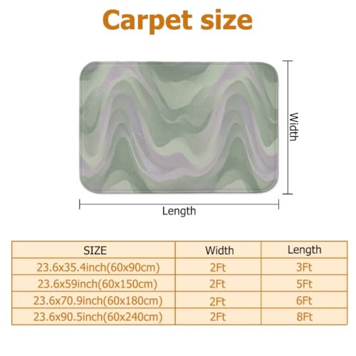 Alfombra de pasillo moderna rectangular verde de 2 x 8 pies para puerta 3
