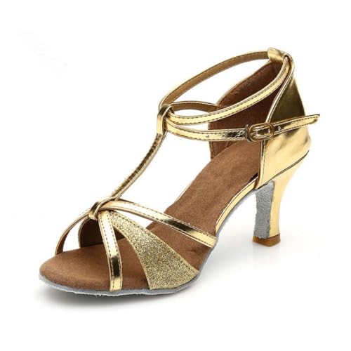 Hixingo Zapatos de Baile Latino Mujer 5cm Tango Zapatos de Salsa y Bachata con Tacón Cómodos Elegante Sandalias para la práctica y el Rendimiento, Fiesta Carnaval (Dorado,37) Hixingo Zapatos de Baile Latino Mujer 5cm Tango Zapatos de Salsa y Bachata con Tacón Cómodos Elegante Sandalias para la práctica y el Rendimiento, Fiesta Carnaval (Dorado,37)