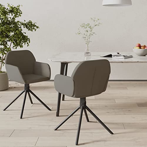 Mhdvray Swivel Dining Chairs Set of 2 Dark Grey Velvet