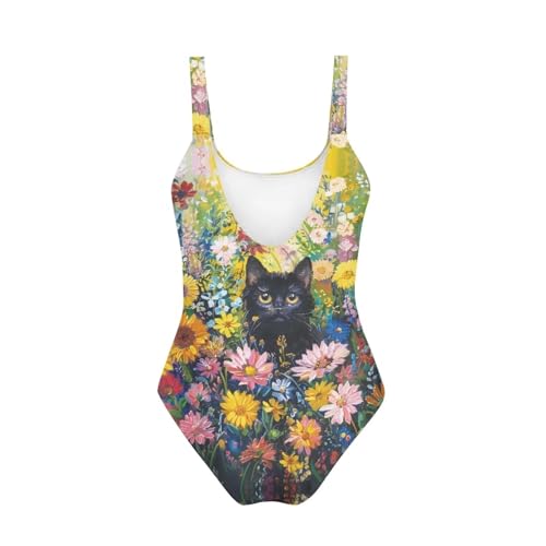Image of One Piece Bathing Suit for Teen Girls Comfy Crewneck Backless Bathing Suit