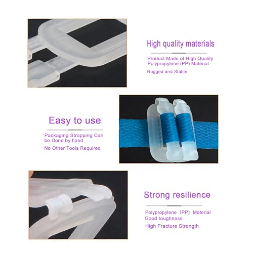 Newanran 008 Banding Strapping Kit, Plastic Strapping Packaging Strapping Tool Kit, Box Packing Strapping Kit With 500 Ft Lenght 1/2 Inch Poly Strapping Packaging Straps & 100 Strapping Clips  thumb #3