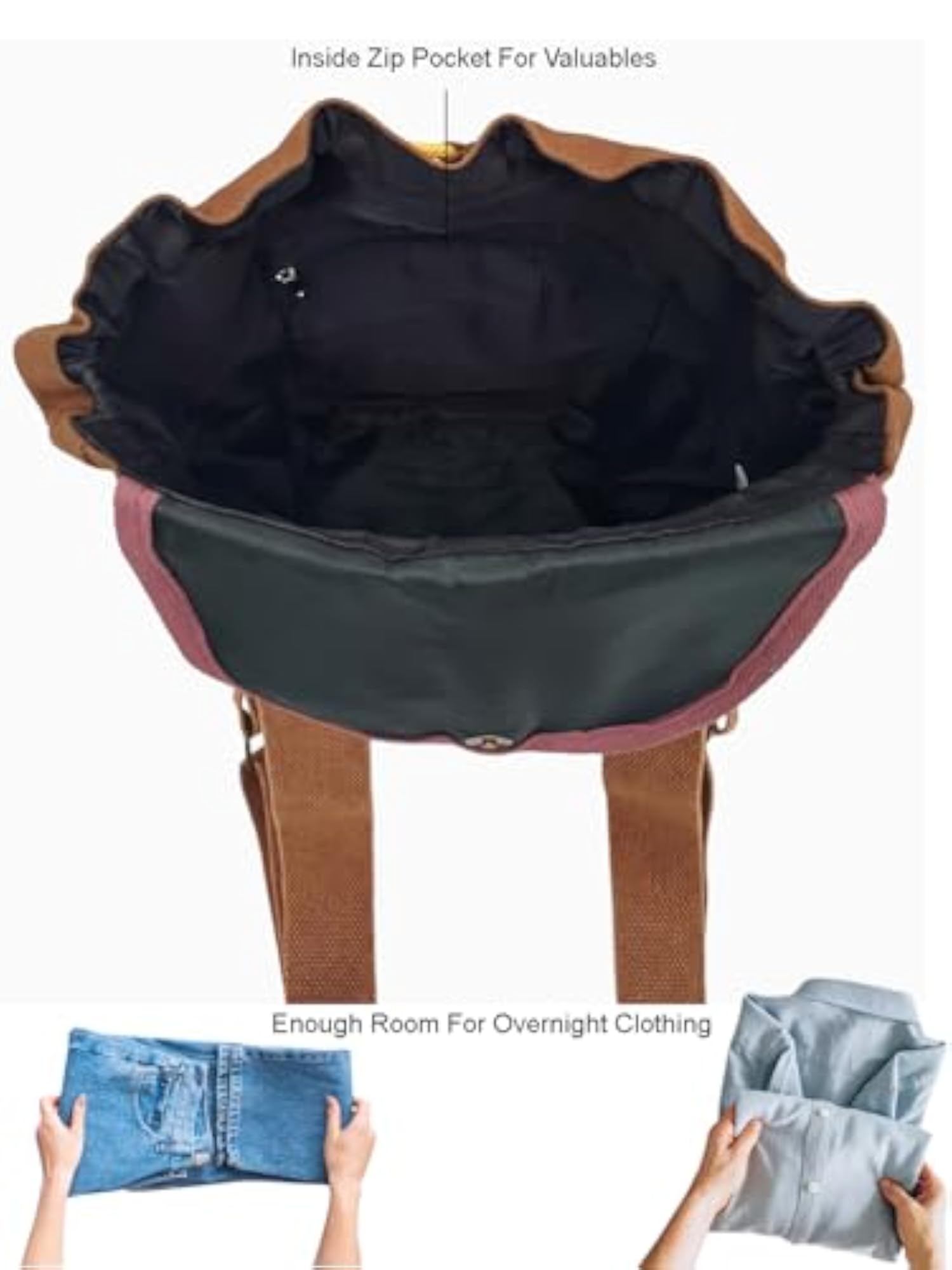 Spacious Canvas Backpack for Men & Women, 19 Liters
