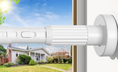 Image of AIZESI 41-144 Inch Heavy Duty White Tension Curtain Rod - No Drilling, Adjustable, Rust-Resistant for Outdoor, Living Room, Window, Bathroom