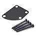 ZUXOCY Guitar Neck Plate Semi Round Neck Joint Back Mounting Plate with 4 screws for Electric Guitar Bass Parts Replacement