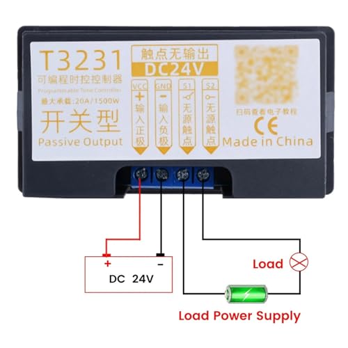 Interrupteur de commande de temporisation cyclique numérique T3230 LED 24V - 6