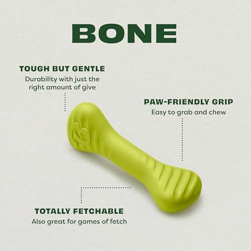 Image of Benebone Ball /Bone Medium /Pawbler Rubber Pet Toys, 3-Pack